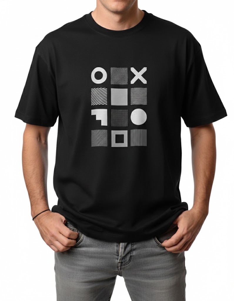 The Grid Cipher Oversized T Shirt